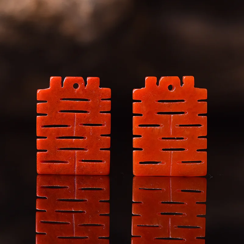 

5 шт., бусины из натурального красного нефрита, подвески в виде счастья, жадеит, изумруд, браслет «сделай сам», ожерелье, ювелирные изделия, модные аксессуары, серьги