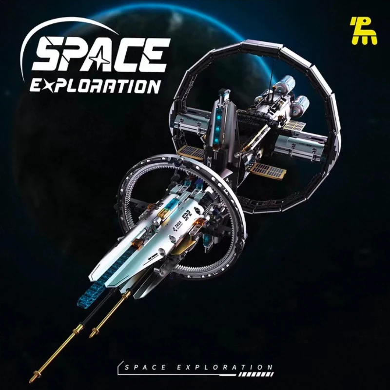 High Texture Detail Reproduction Electric Space Station Rotatable Power Unit Building Blocks Hard Difficulty Assembly Model