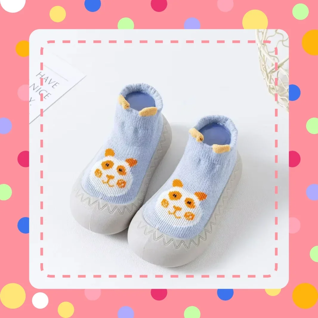 Классический стиль, весенне-осенние детские носки с героями мультфильмов, обувь для новорожденных, Нескользящая обувь на резиновой подошве для малышей, детская обувь