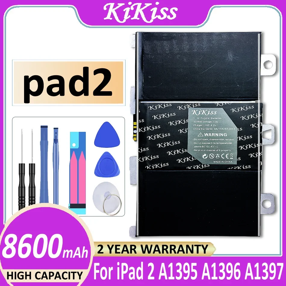 

KIKISS-Battery for iPad 2, 8600mAh, Battery with Tracking Number, A1395, A1396, A1397, A1376, A1316