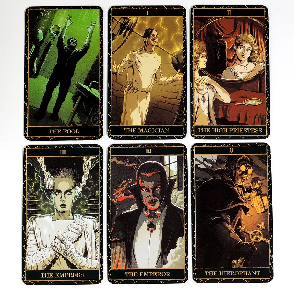 Newest 78pcs Cards Universal Monsters Tarot Deck 10.5*6.3cm Bring The Spooky Spirit of Classic Movie Monsters To Tarot Readings