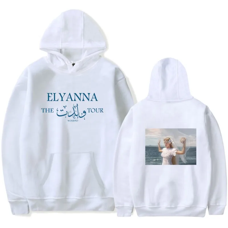 Elyanna Hoodie die Woledto Tour Merch Männer/Frauen Unisex Langarm Sweatshirt Kapuze Mode Streetwear