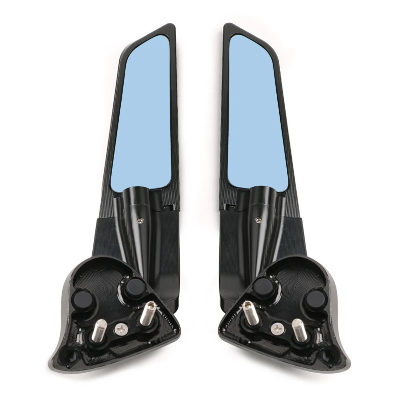 

Motorcycle Rearview Mirrors Wind Wing Adjustable Rotating Side Mirrors For Yamaha YZF R1 2020 2021 2022 R1 Black