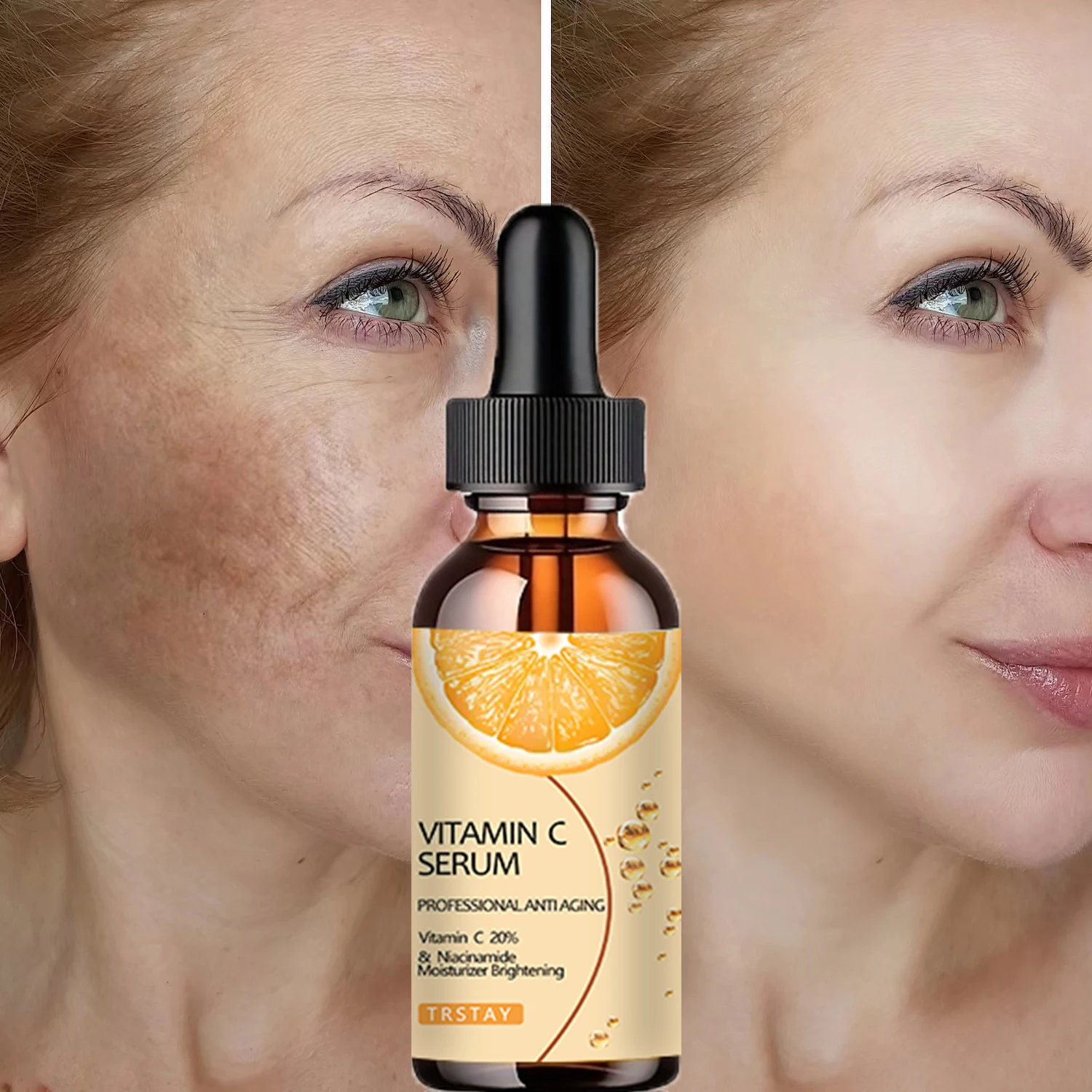 essência de vitamina C, suave e não irritante, hidratante, nutritiva, deixando a pele suave e delicada