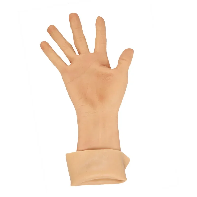 Simulation Male Silicone Prosthesis Gloves Fake Hands Cover False Artificial Skin Sleeve Arm Beauty Shield