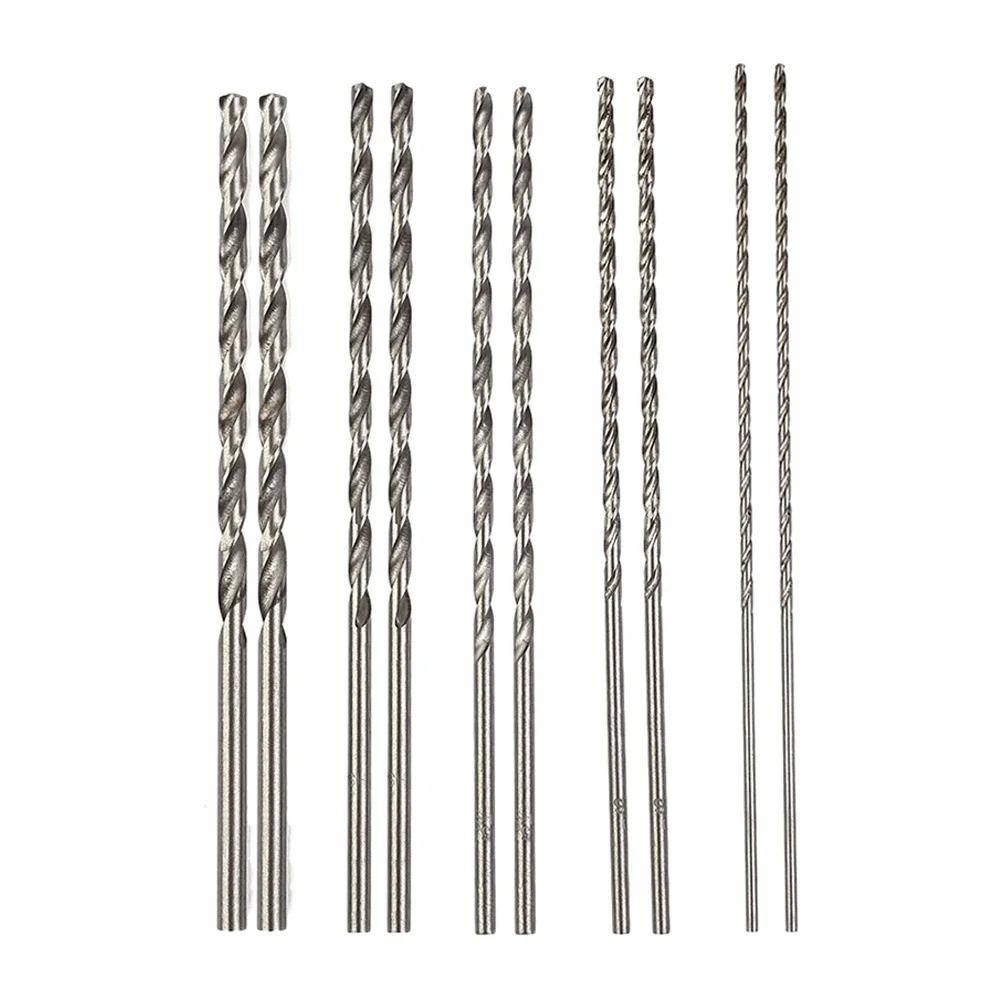 Brocas HSS de 10 piezas, 150mm, 2/3/3.5/4/5mm, cabezal para madera, aluminio, plástico, perforadora, taladro eléctrico, accesorios para herramientas eléctricas