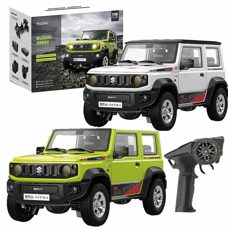 1/16 RC Car Rock Crawler 4WD Off-Road Climbing Truck LED Light Simulated Sound RTR JIMNY Remote Control Vehicle Toys for Boys