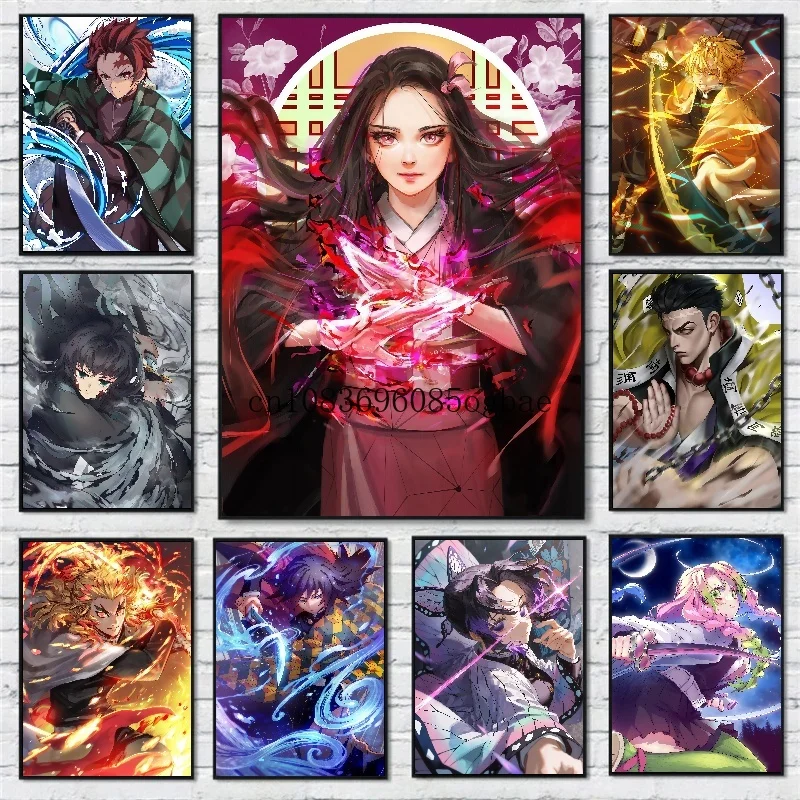 

Anime Demon Slayer Classic Canvas Painting Anime Character Posters Wall Art Picture Modern Home Children's Room Decoration Gifts