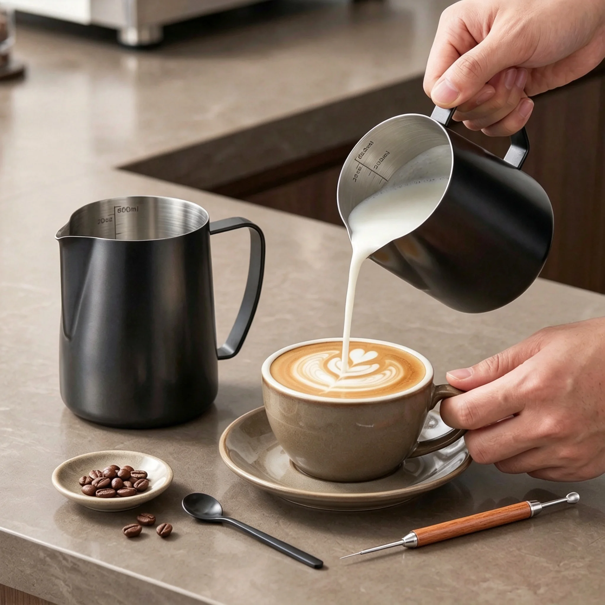 Barista Milk Jug - 600ml Jug Pembuat Busa Susu Stainless