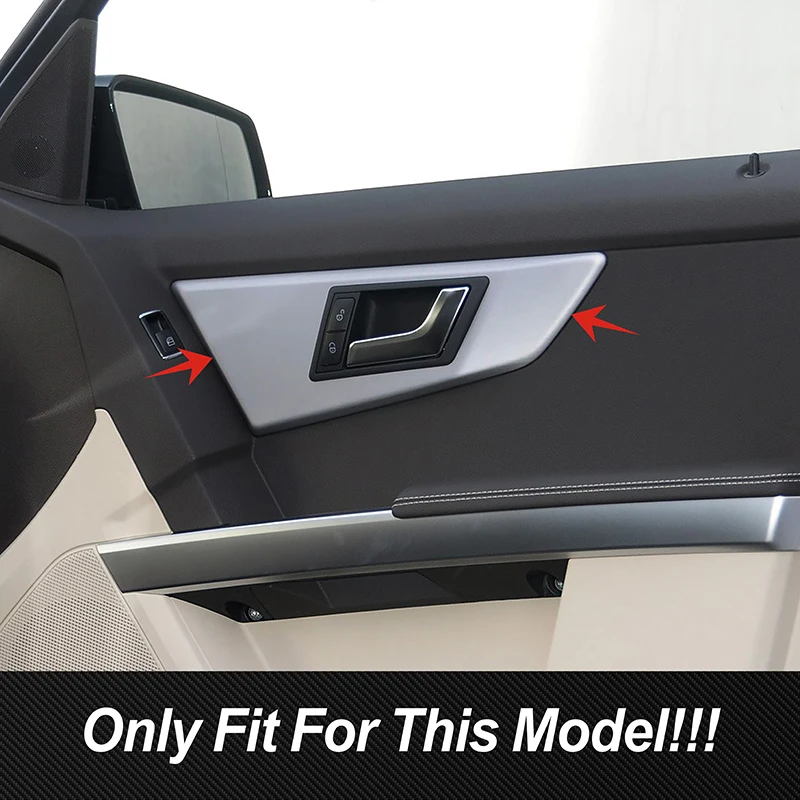 For Mercedes Benz GLK X204 2013-2015 Car Door Handle Panel Frame Protect Cover Carbon Fiber Pattern Interior Accessories Sticker