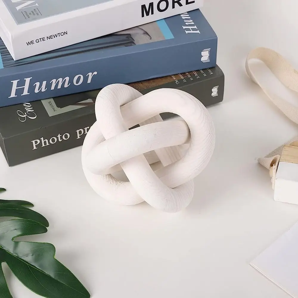 Modern Farmhouse Coffee Table Hand Carved Wood Knot Decor Wood Chain Link Decor Shelf Decor 3-Link Pine