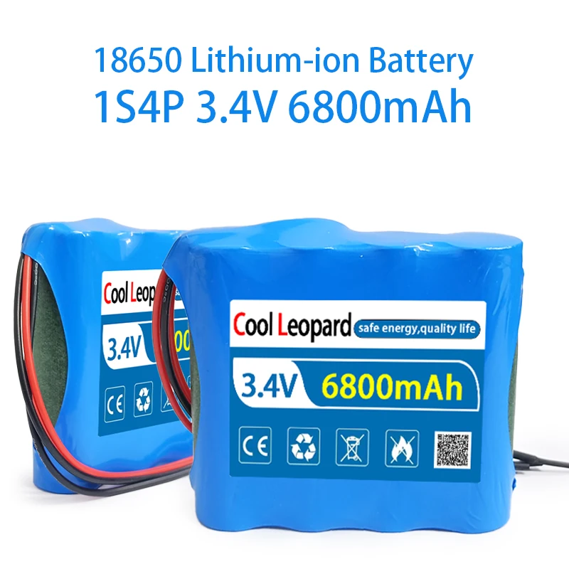 

New 1S4P 18650 3.7V 6800mAh Li-Ion Battery,For Fishing LED Light Bluetooth Speaker Emergency Battery DIY Welding Silicone Wire