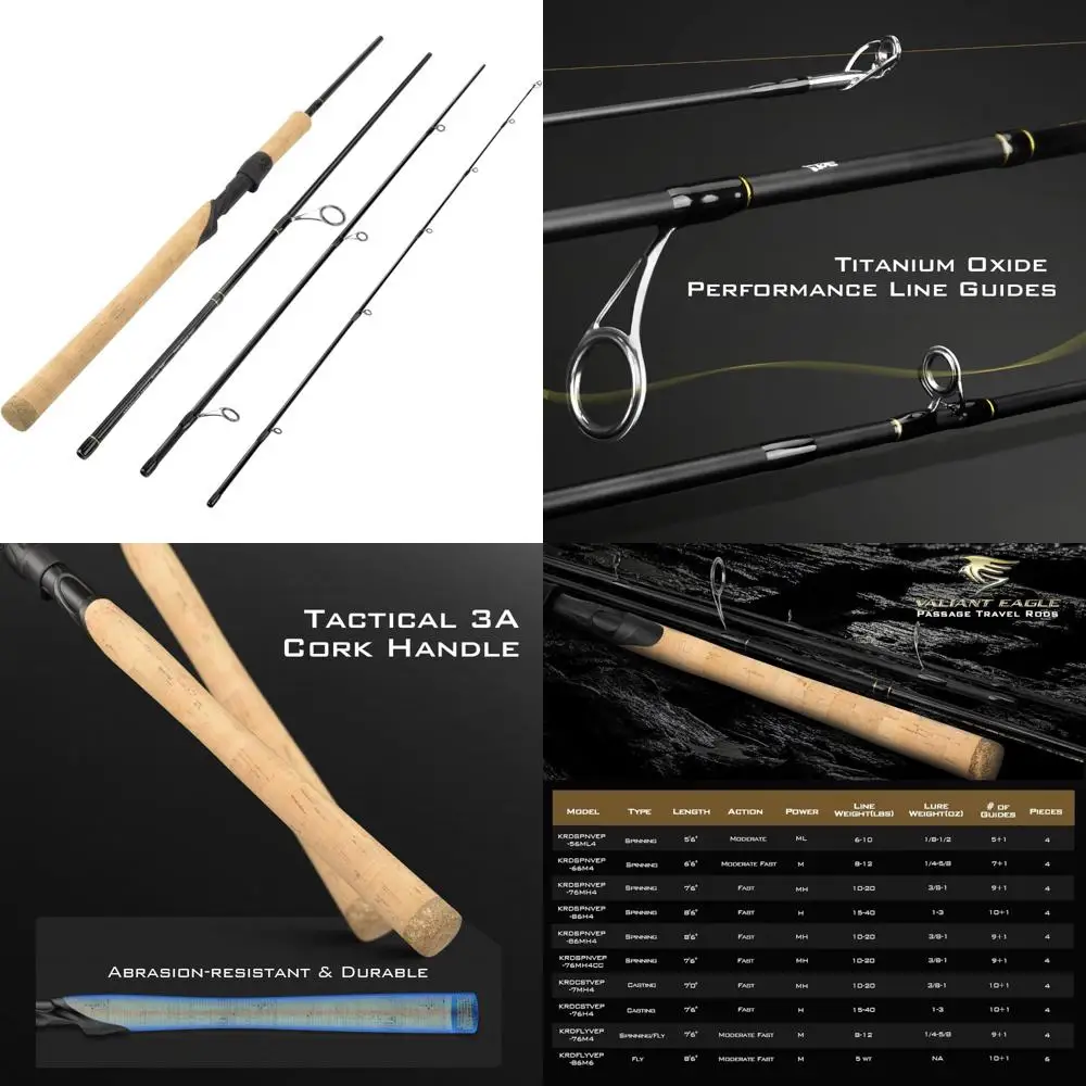 

Travel Fishing Rods Set, 4 and 6 Piece, Versatile Spinning, Casting, and Fly Models, Graphite Blank with Titanium Reinforcement,