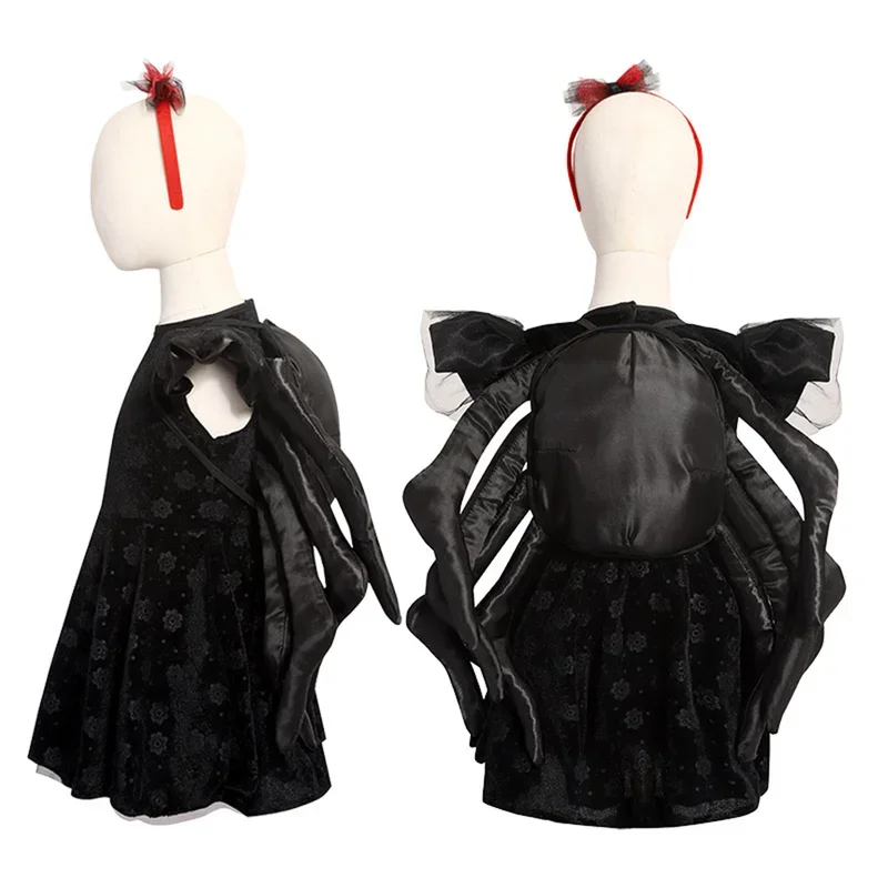 Animal Spider Cosplay Kids Girls Fantasy Dress Halloween School Stage Performance Costume Disguise Child Roleplay Outfits&J1