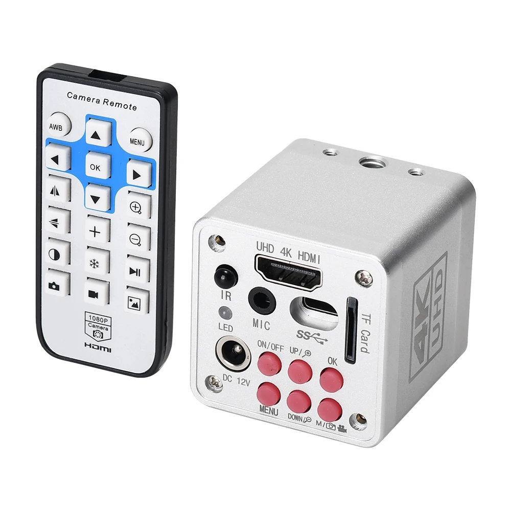 

Hayear Ultra HD 4K HDMI 1080P USB Digital industrial Microscope Camera lab detected images acquisition video recorder silver