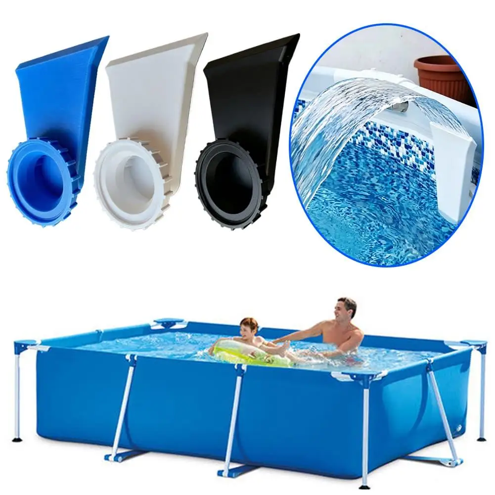 Pool Return Jet Nozzle, ABS Plastic Waterfall‑Style Pool Outlet Replacement Part, Compatible with Most Metal Frame Swimming Pool