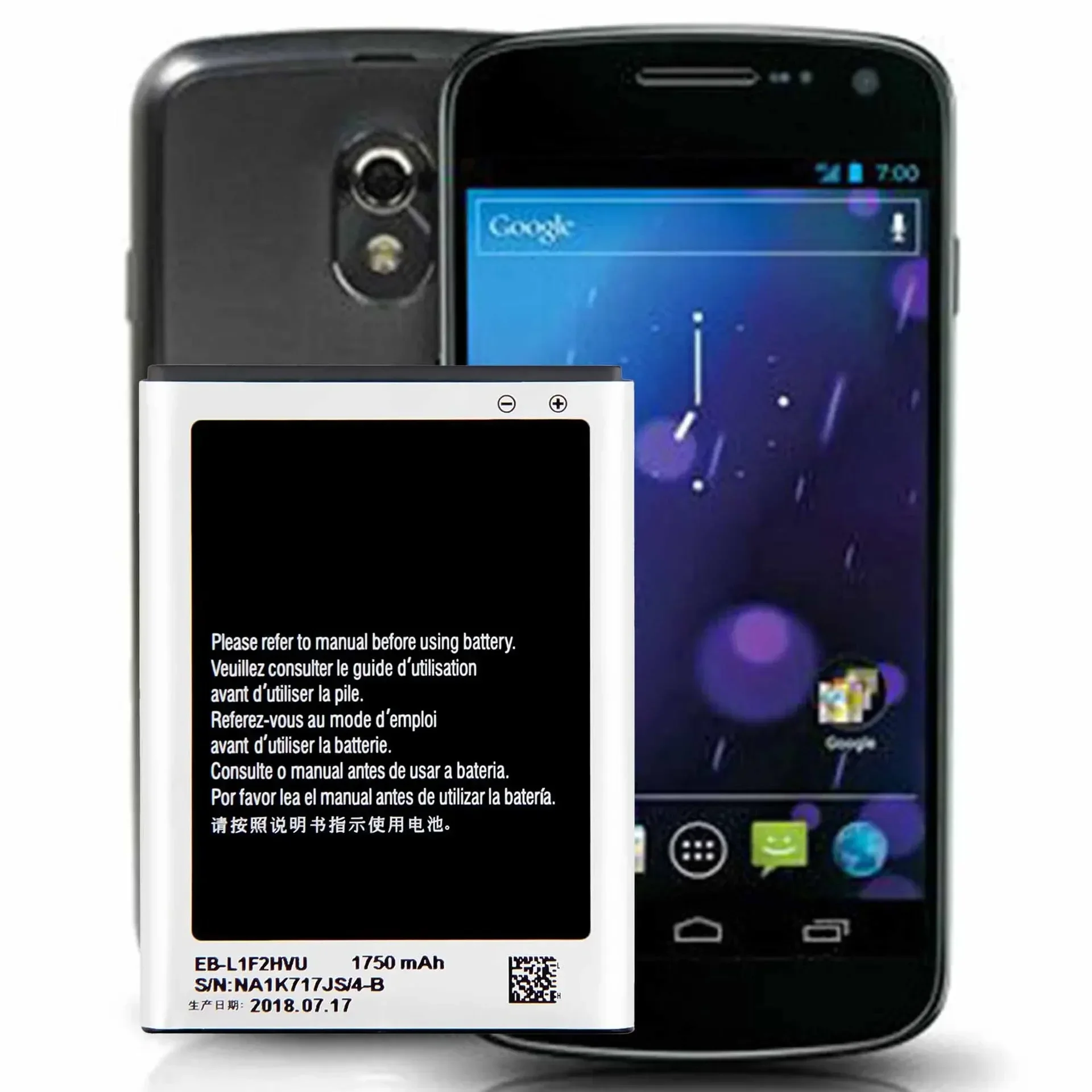 Batería de Repuesto para Samsung EB-L1F2HVU Galaxy Nexus I9250 I515 I557 Nexus CDMA LTE L700, 1750mAh