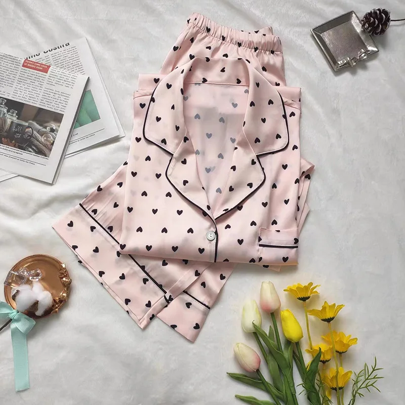 

Korean-style Sweet Home Wear Spring/summer Light Outerwear Cardigan Two-piece Pajama Set for Sleeping. Comfortable Home Pajamas.