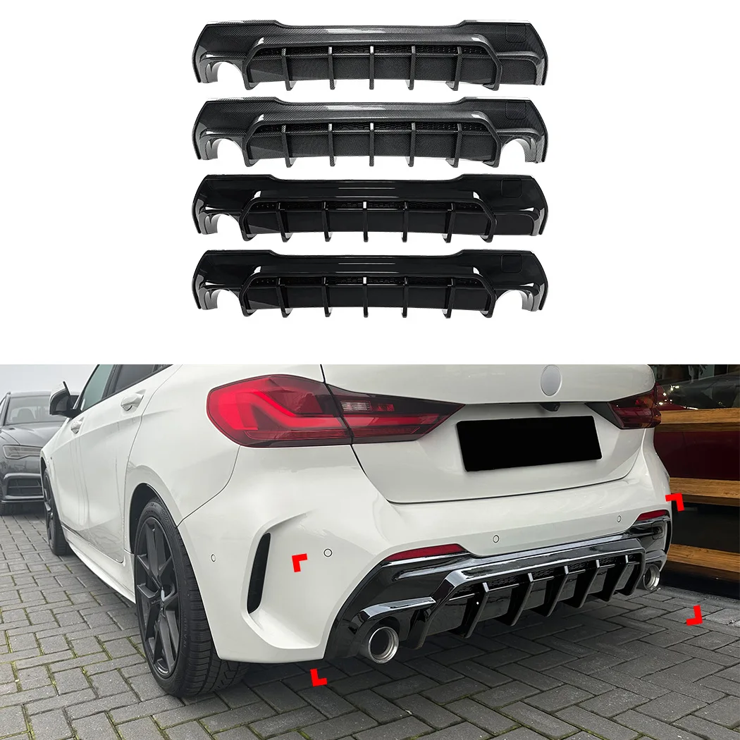 

For BMW 1 Series F40 M Sport 118i 120i M135i 2019-2024 Car Rear Bumper Diffuser Lip Dual Splitters Spoiler Body Kits