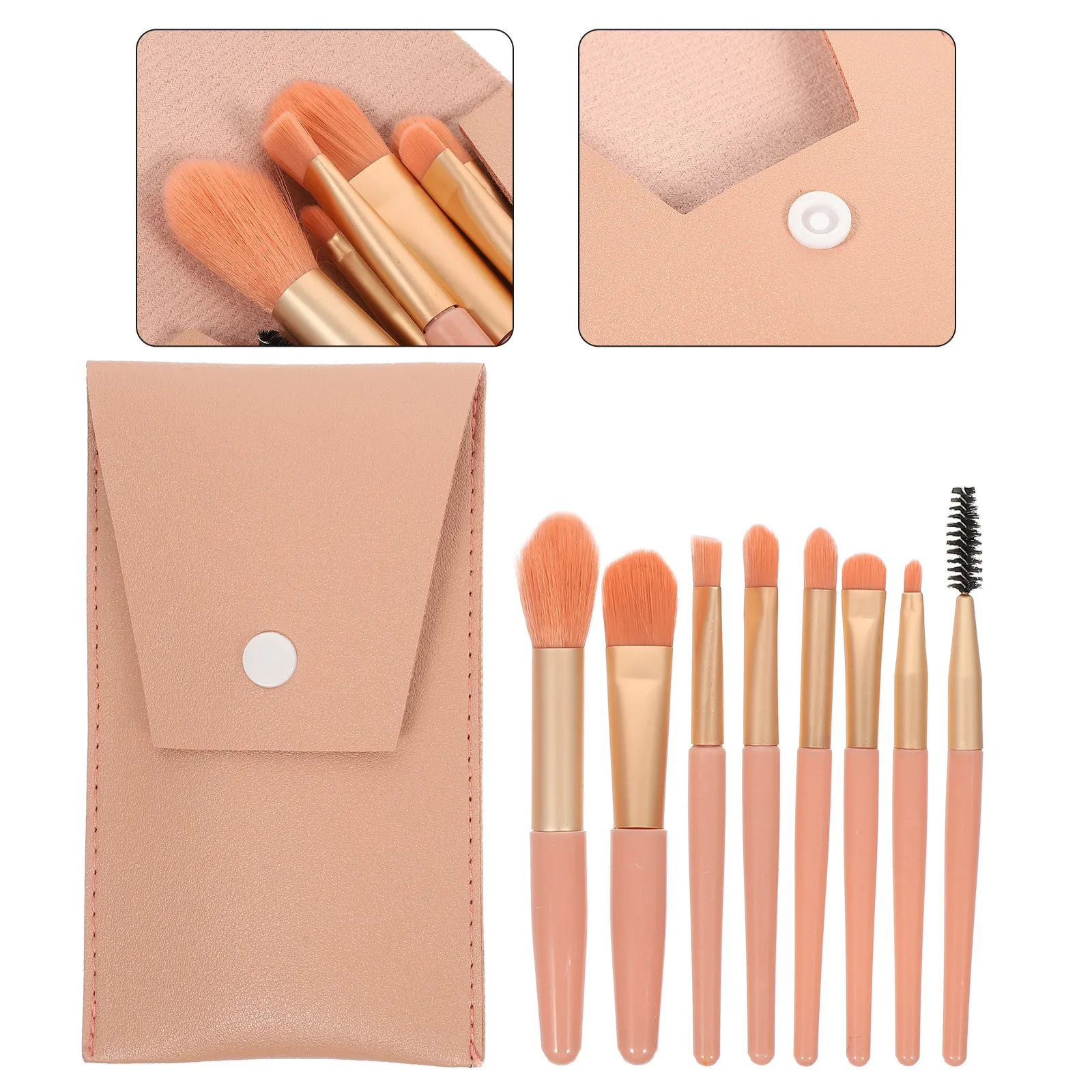 1 Juego de Mini brochas de maquillaje, Cosméticos profesionales, colorete portátil en polvo, polvo suelto, sombra de ojos, aplicador de labios, herramientas de belleza facial