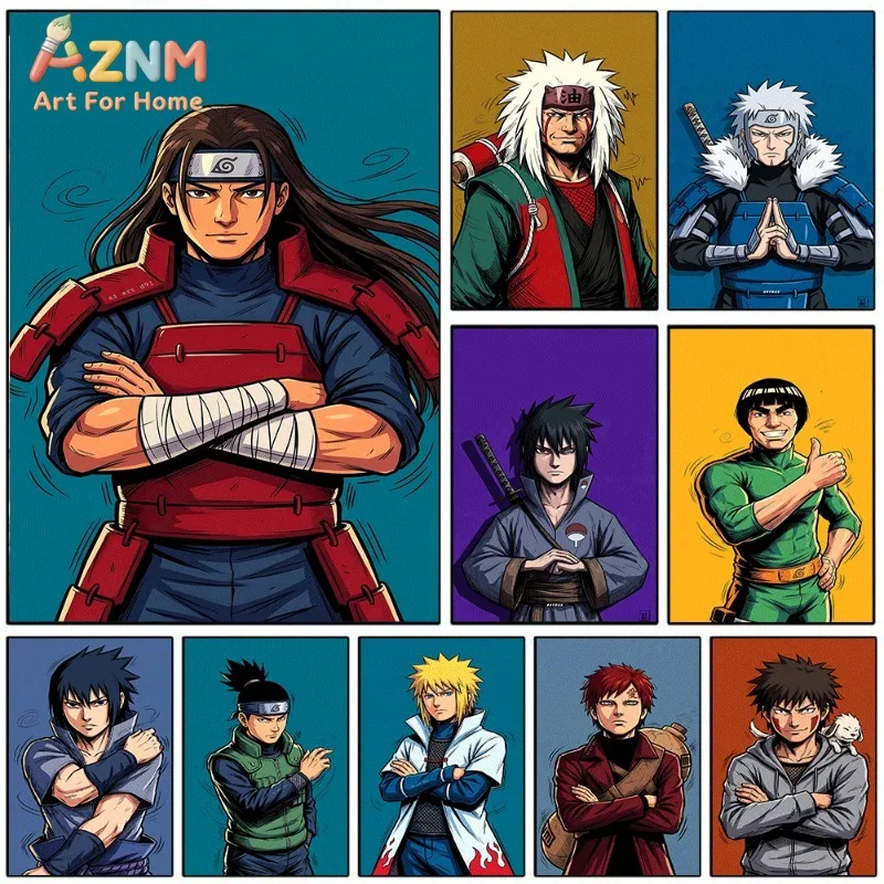 Pop Art Style Ninja Anime Character Canvas Wall Art Print Unframed Canvas Painting Home Decor Poster for Bedroom Living Room Nic