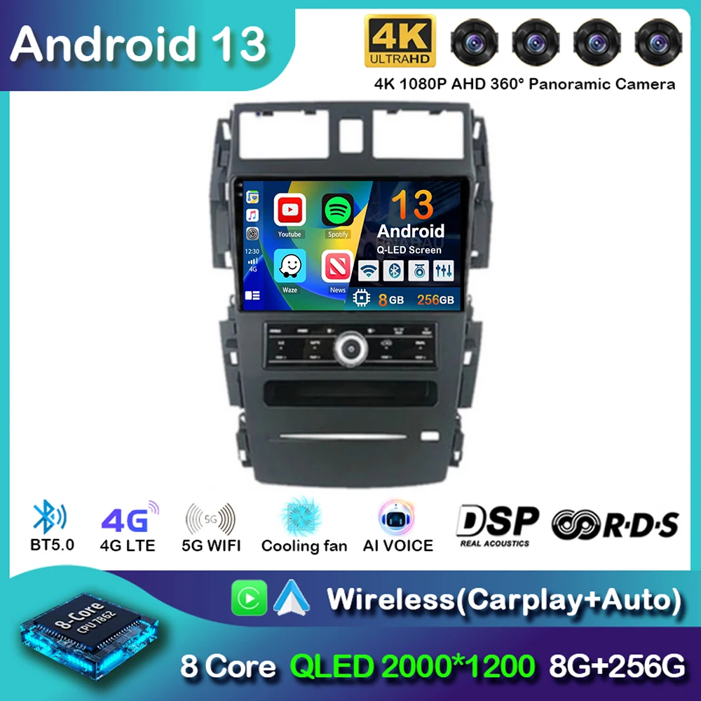 

Android 13 Carplay Auto Car Radio For Nissan Teana J31 2003-2008 Autoradio Multimedia Video Player Navigation 2 DIN Stereo Audio