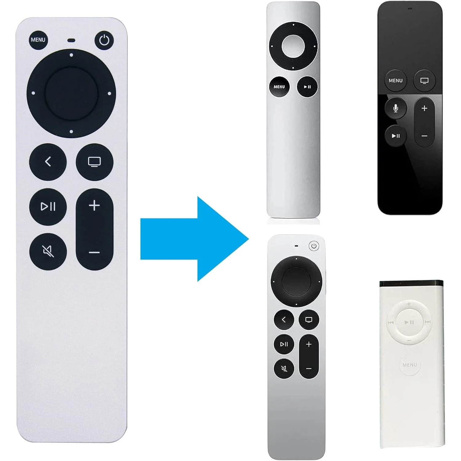 Image 5: Remplacement de la télécommande pour Apple TV, compatible avec Apple 1, 2, 3, 4, 5 génération et Apple TV 4K