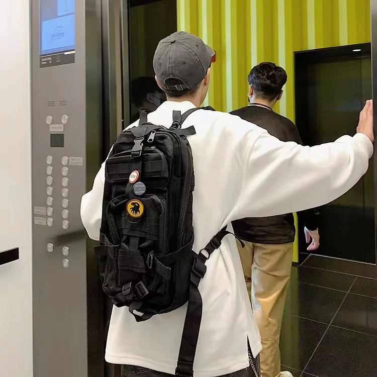 hip hop ins hot japanese style backpack Functional package Multiple pockets Harajuku style street Skateboard bag