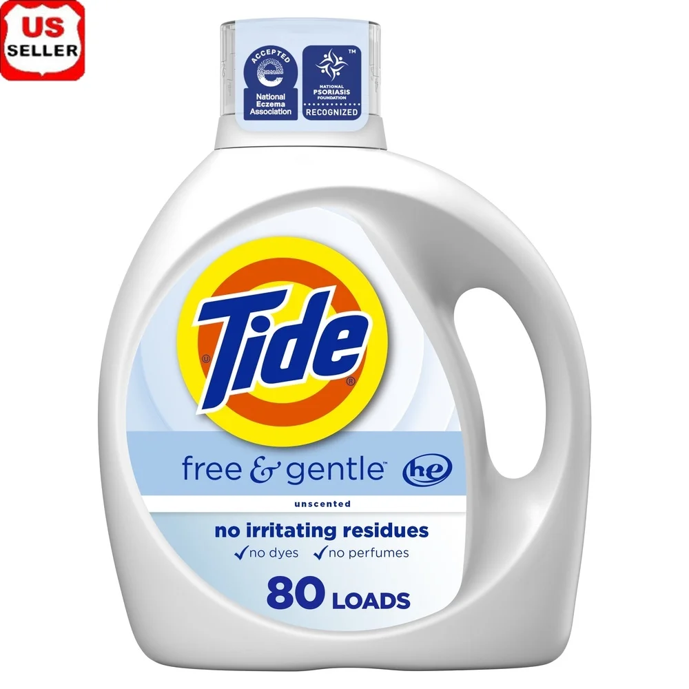 

Бесплатное нежное стиральное средство, жидкость, 105 жидких унций, 80 нагрузок, глубокая очистка, приятный для кожи, устранение запаха, высокая эффективность, концентрированный