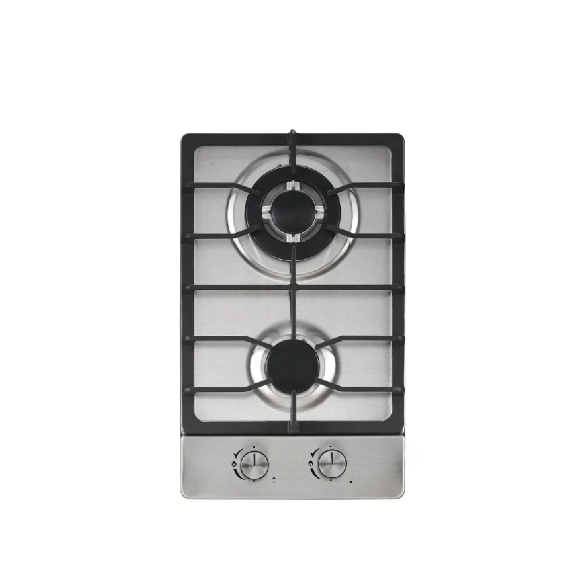 2025 Premium 2-Burner Stainless Steel Gas Cooktop - Built-in Electric Ignition Hob with Enamel Caps
