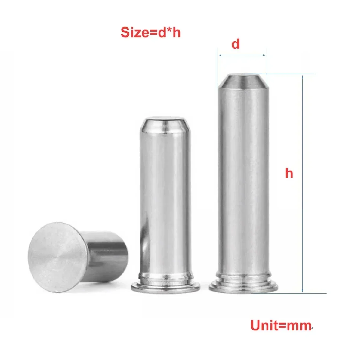 304 Stainless Steel Riveting Positioning Pins/Tps Guide , Riveting, Cylindrical Flat Head Pins