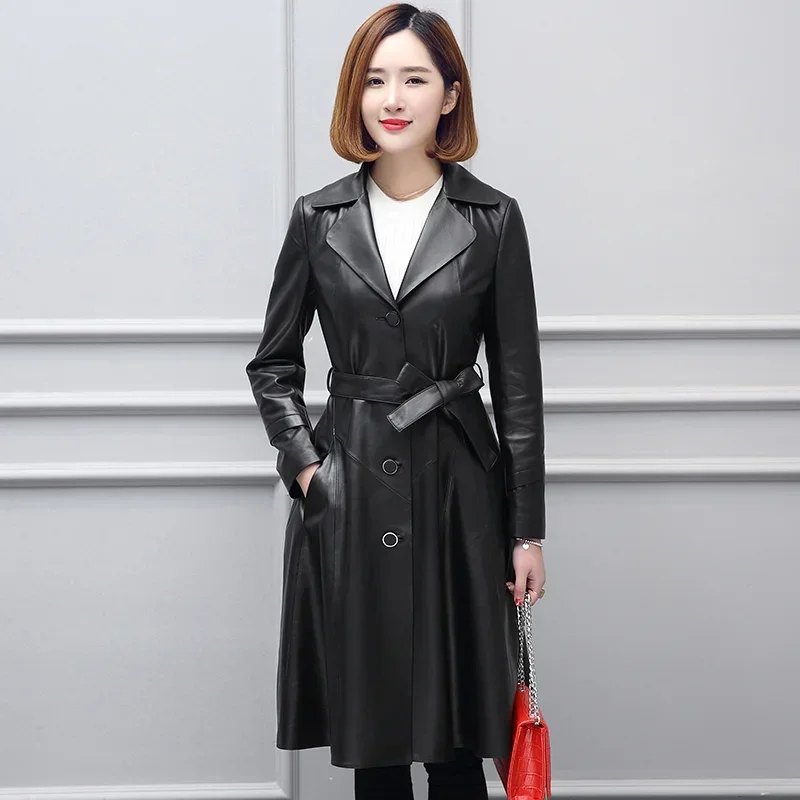 2024 Spring Autumn Genuine Leather Jacket Women Windbreaker Real Sheepskin Coat Leather Jackets Fox Fur Collar jaqueta femininas