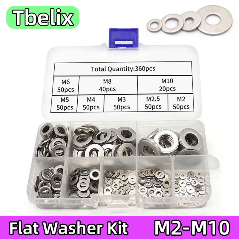 

Flat Washer Set Ring Gasket Set Plain Washers Metal Washer Assortment Kit For Home Decor, Factory Repair, Kitchens, Shops & More