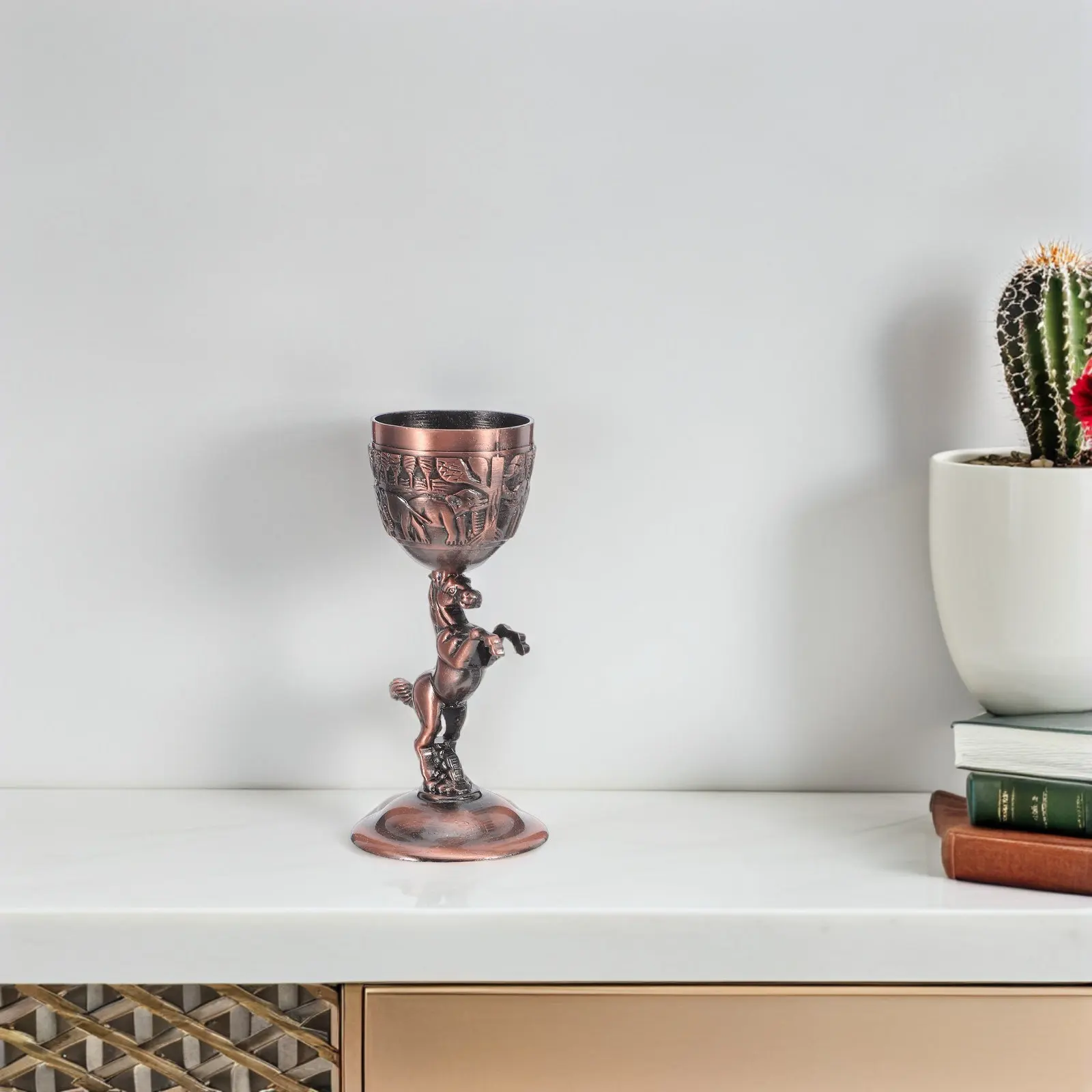 Metal Horse Goblet Vintage Gold Wine Cup Elegant Mini Chalice for New Year 2026 Christmas Party Toasting Medieval Drinking Cup
