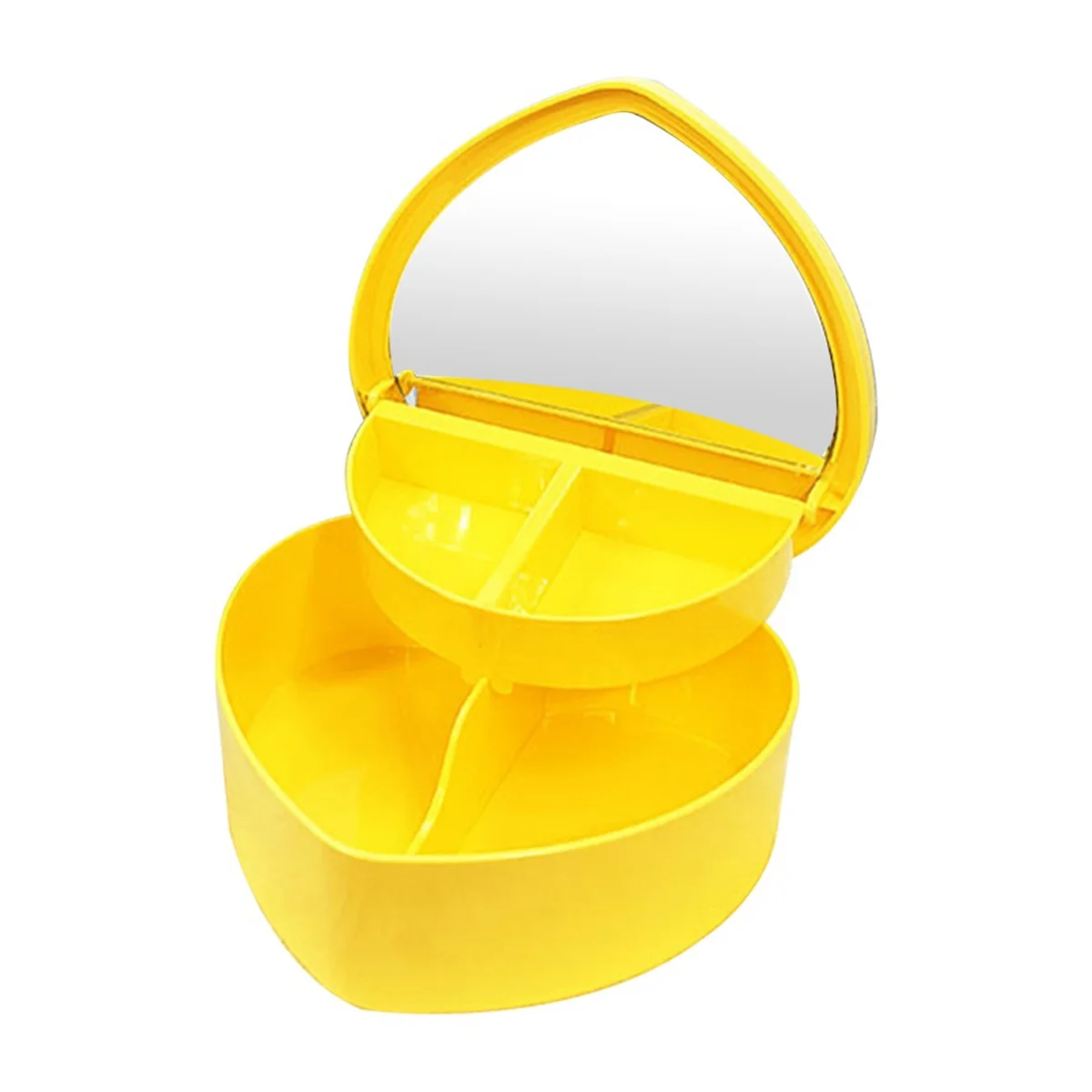 Heart Shape Jewelry Boxes, Plastic Yellow Jewelry Storage, Heart-Shaped Jewelry Boxes Stationery Boxes Drawer Makeup Box