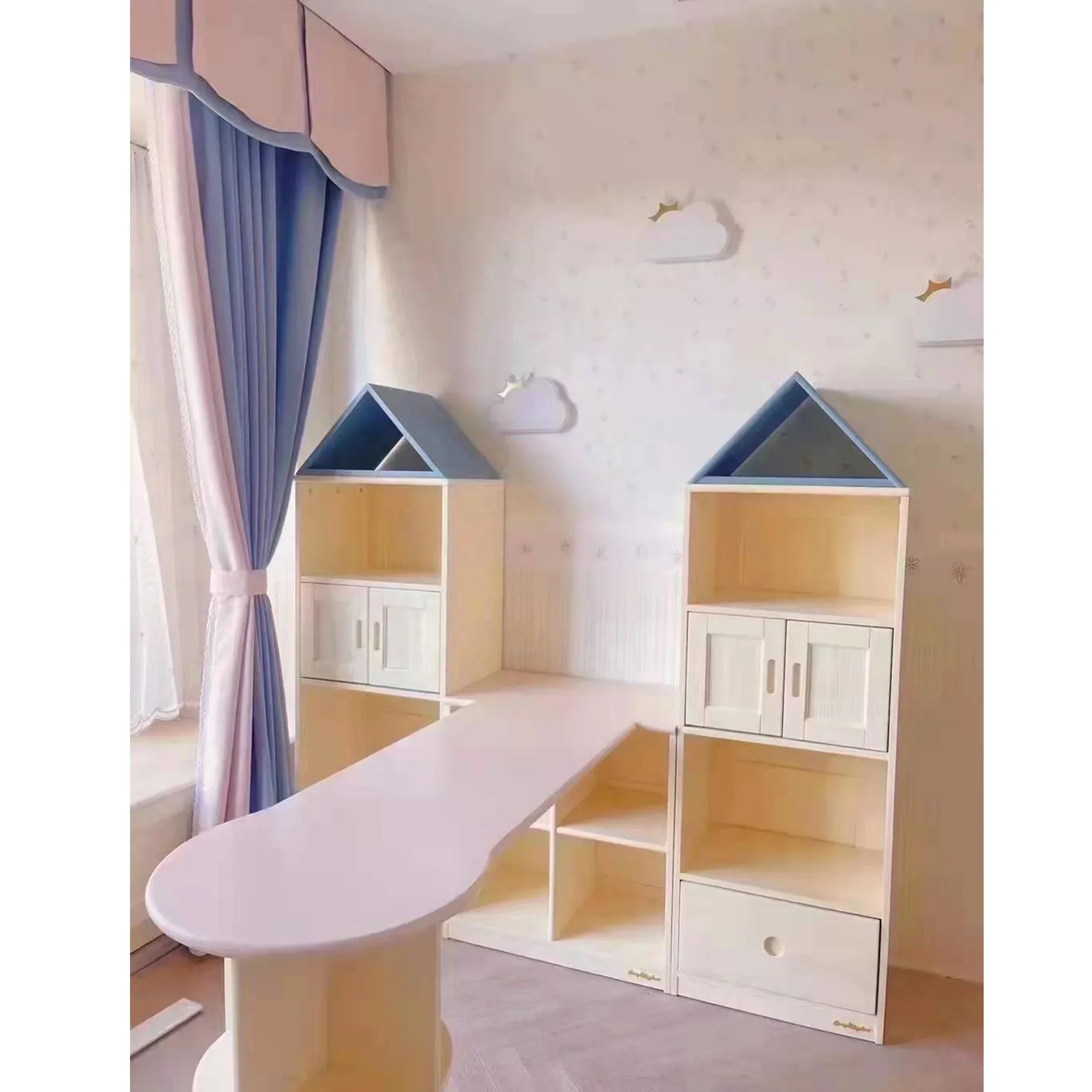 Double-layer boy and girl children's room bedroom bed storage set indoor customization Bunk Bed with Storage