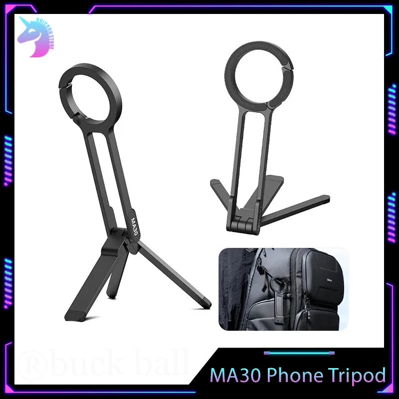 Ulanzi Ma30 Carabiner-Mounted Phone Tripod Custom Dual-Sided Magnet Tripod Desk Mount Phone Handle For Iphone 15 14 Pro/Pro Max