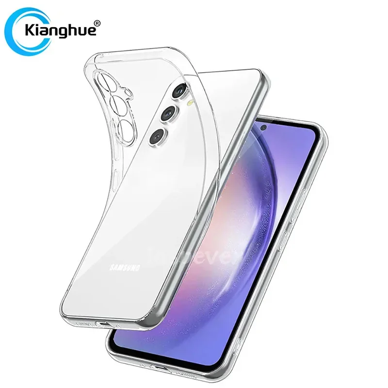 Ultra cienkie, przezroczyste, silikonowe etui z miękkiego TPU do Samsung Galaxy S23 S24 S21 FE S22 Plus Ultra A54 A34 A14 Transparent Bumper Coque