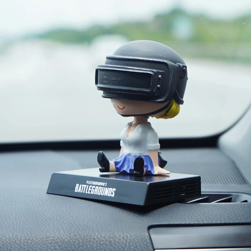 PUBG Battlefield Lovers Car Decoration Shake Head Doll Eat Chicken Car Ornaments Mobile Phone Holder Aroma Base Car Accessories