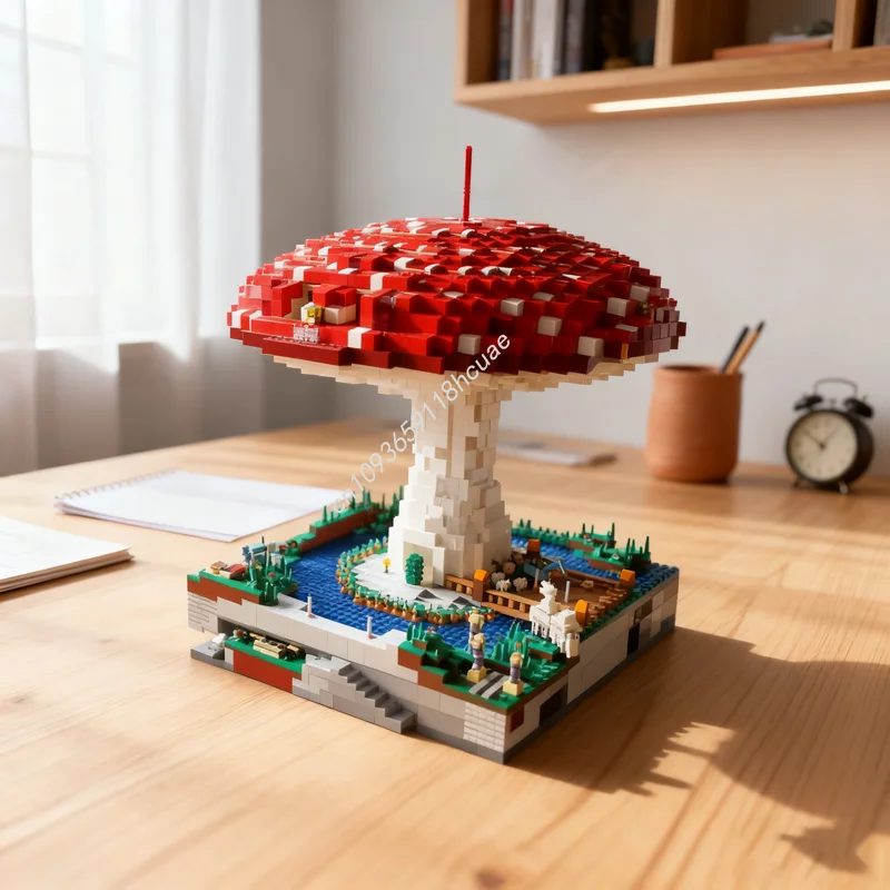 

24709pcs MOC Mushroom Home Base My Worlded Model Building Christmas Gift Blocks Construction Toy Assemble DIY Idea Education