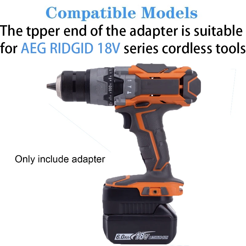 Convertidor de batería para batería Makita de 18V a AEG RIDGID, adaptador de batería de iones de litio de 18V, herramienta de taladro, accesorios de herramientas eléctricas