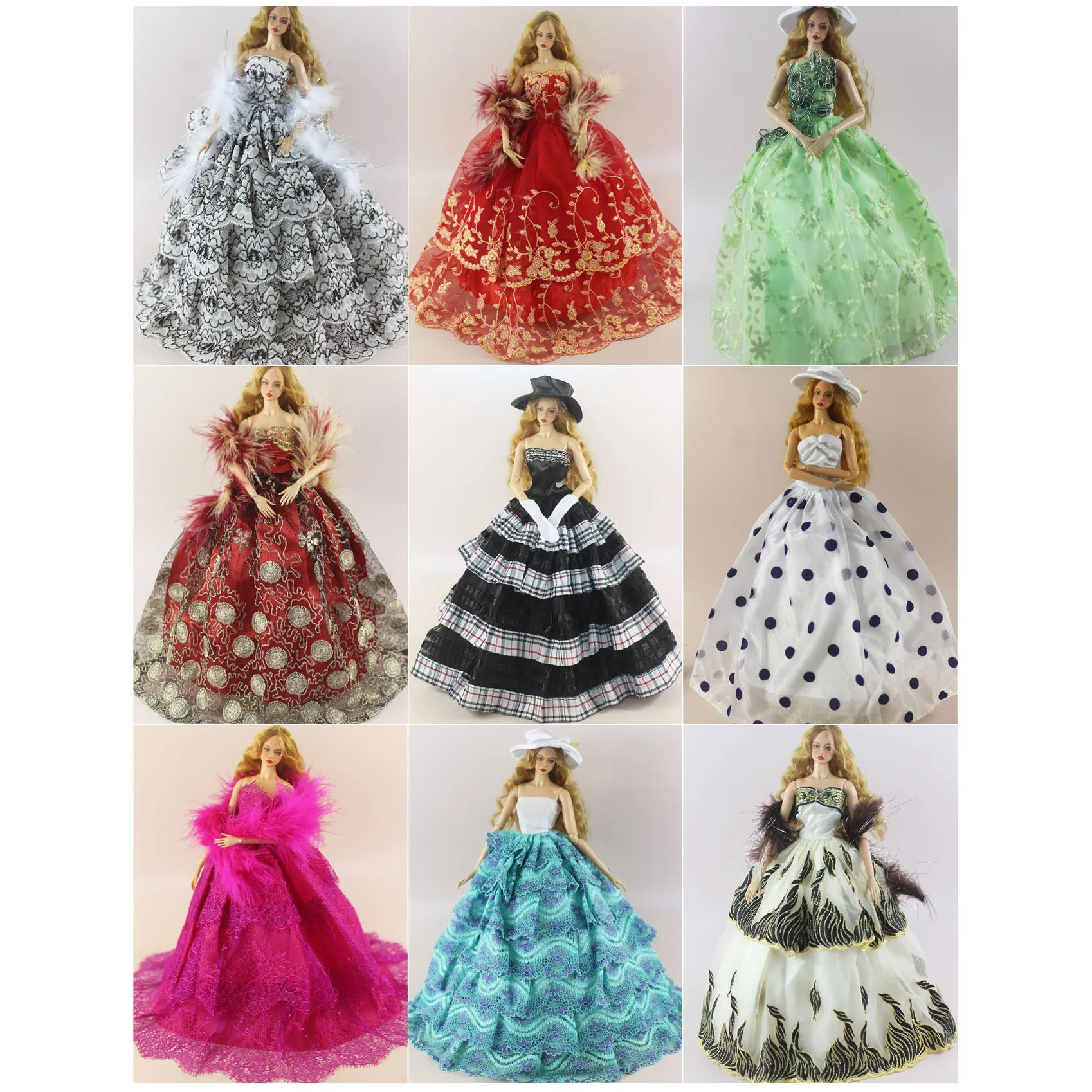 Handmade 30cm Doll Clothes Dress Gown for 11.5 inch doll&body 1/6 #02