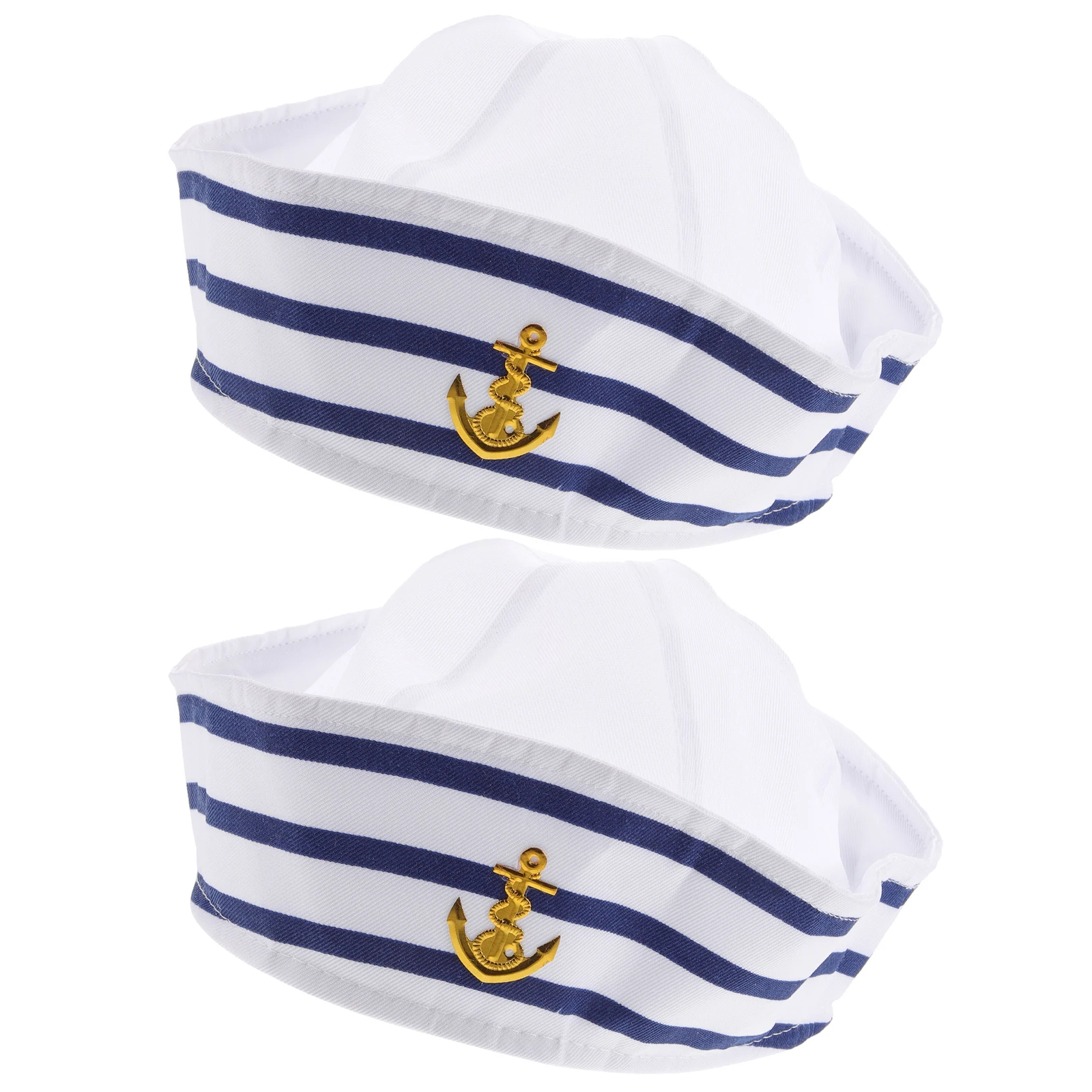 

2pcs Captain Hat Yacht Sailor Boating Decorative Costume Party Hat For Women Men Cosplay Face Shape Adjustable Elegant