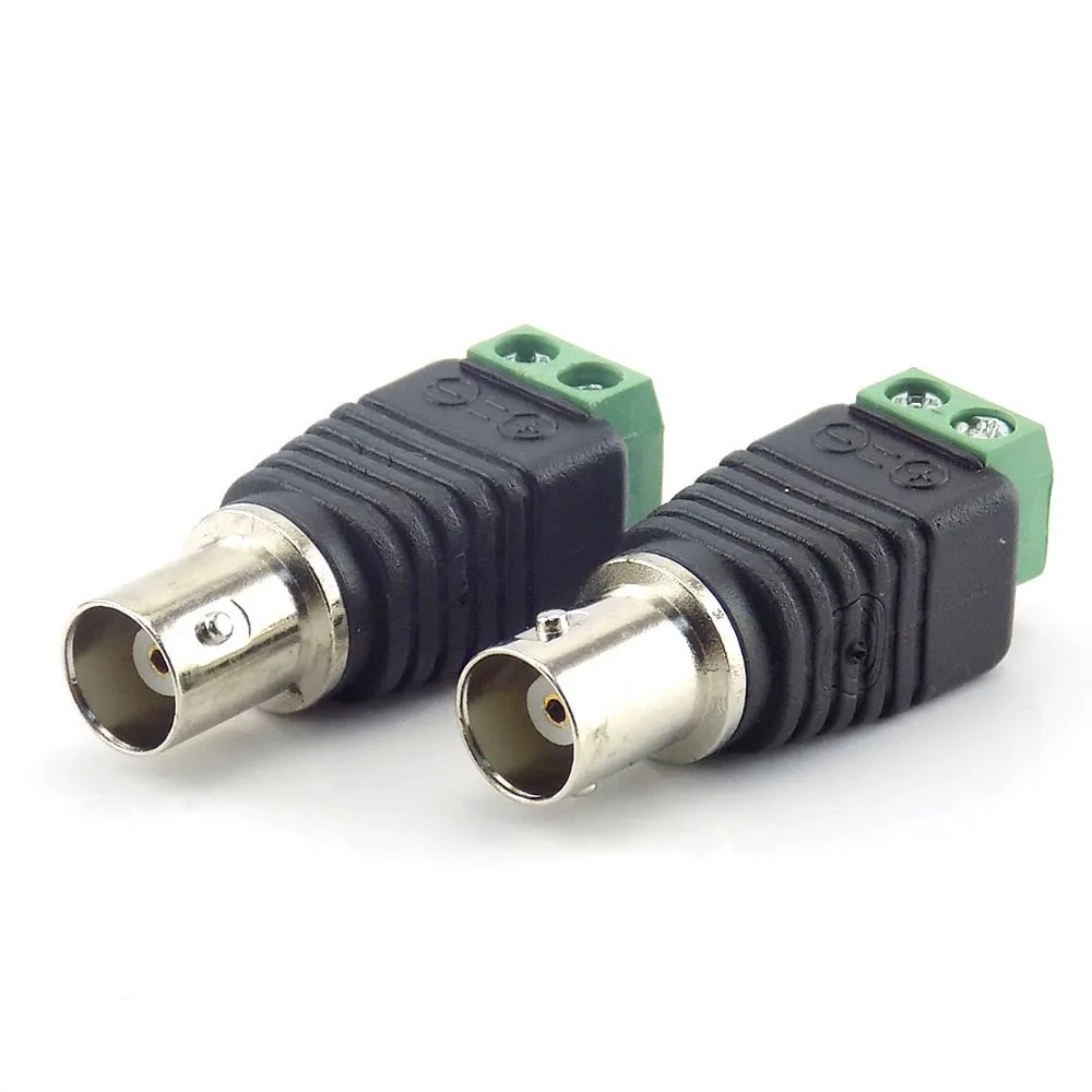 10pcs Coax Cat5 BNC Female Connectors Plug Adapter BNC Plug UTP Video Balun Connector for cable CCTV Camera L19