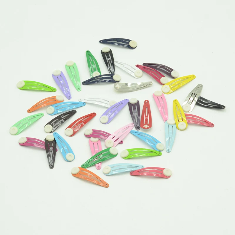 

50 шт., 4 см, маленькие заколки для волос с отрывом и подушечкой для DIY, банты для волос для маленьких девочек, аксессуары, простая металлическая заколка для младенцев, заколка для волос