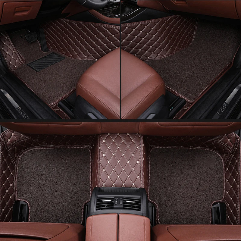 YUCKJU Custom Leather Car Mats For Honda All Models Civic Fit CRV XRV Accord Odyssey Jazz City Accessories Automotive Carpet