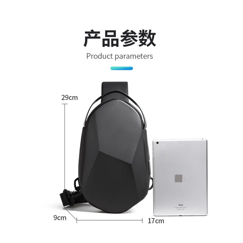 EVA  Design 3.0 USB Charging Crossbody Bag Shoulder Bags Male Waterproof Short Trip Chest Bag Pack for Men Sling Bag