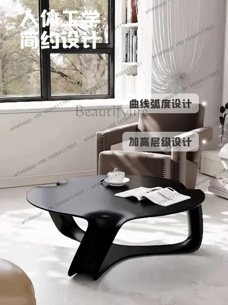 YJ Designer Creative Fiberglass Electroplating Silver Coffee Table Model Room Special-shaped Irregular Hollow