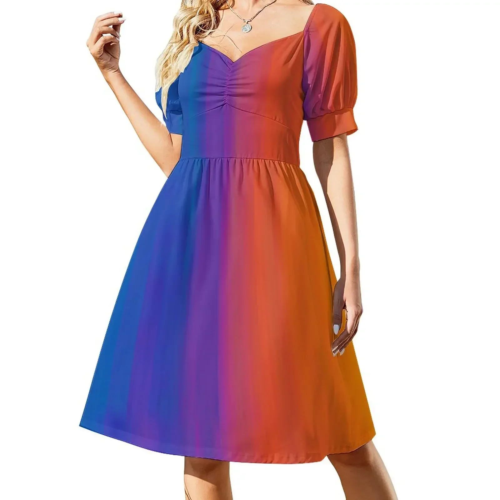 

Sunset Color Split (emariephotos001) Short-Sleeved Dress dress for woman woman dress
