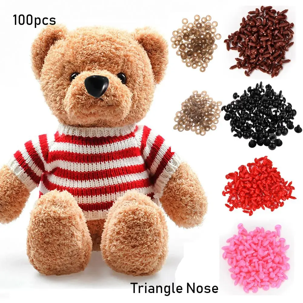 100Pcs/Pack Triangle Toys Noses Toys Bear Plastic Crafts Safety Nose For Plush Dolls  DIY Doll Parts Accessories